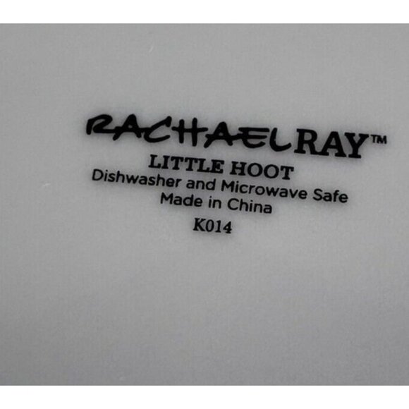 Rachael Ray LITTLE HOOT Autumn Stripe Owl Bands Porcelain Rim Soup Bowl Set of 4 - Picture 10 of 16